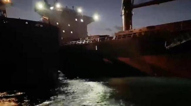 İstanbul'da iki gemi çarpıştı