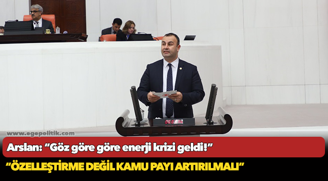 Arslan: “Göz göre göre enerji krizi geldi!”