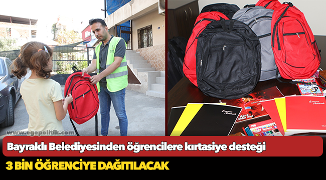 Bayraklı Belediyesinden öğrencilere kırtasiye desteği