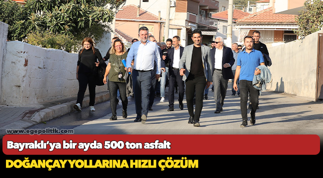 Bayraklı’ya bir ayda 500 ton asfalt