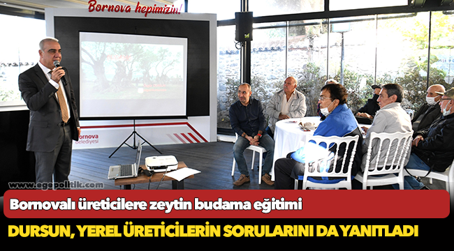 Bornovalı üreticilere zeytin budama eğitimi