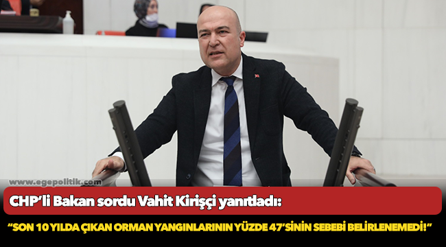 CHP’li Bakan sordu Vahit Kirişçi yanıtladı:  Son 10 yılda çıkan orman yangınlarının yüzde 47’sinin sebebi belirlenemedi!