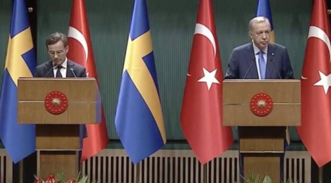 Erdoğan, İsveç Başbakanı ile basın toplantısı düzenledi