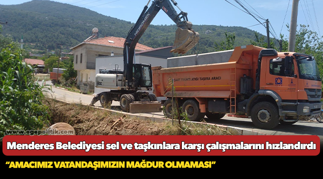 Menderes Belediyesi sel ve taşkınlara karşı çalışmalarını hızlandırdı