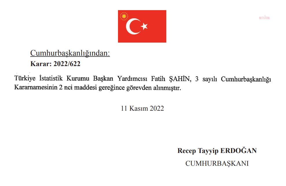 TÜİK Başkan Yardımcısı görevden alındı!