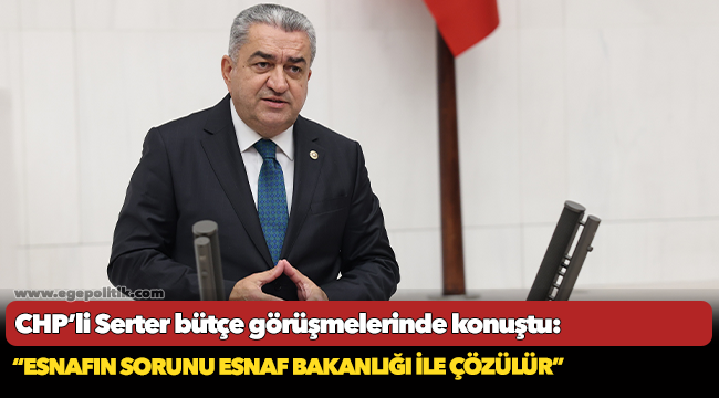 CHP’li Serter bütçe görüşmelerinde konuştu:  “Esnafın sorunu Esnaf Bakanlığı ile çözülür”