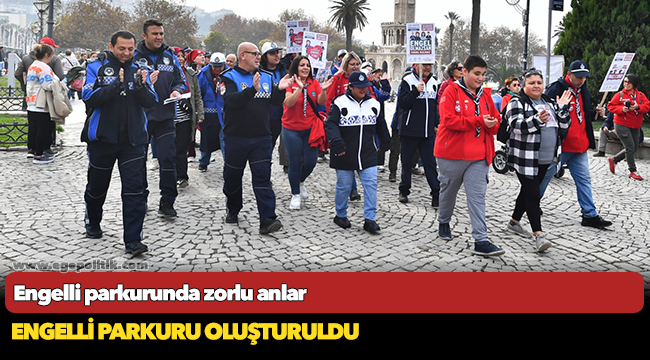 Engelli parkurunda zorlu anlar