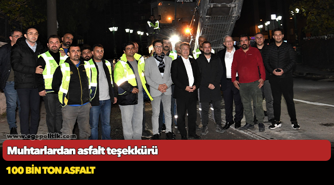 Muhtarlardan asfalt teşekkürü
