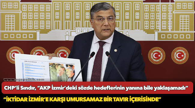 CHP’li Sındır, “AKP İzmir’deki sözde hedeflerinin yanına bile yaklaşamadı”