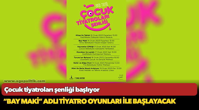 Çocuk tiyatroları şenliği başlıyor