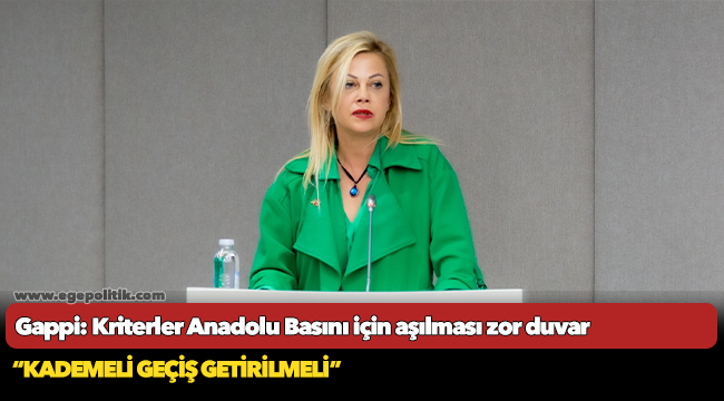 Gappi: Kriterler Anadolu Basını için aşılması zor duvar