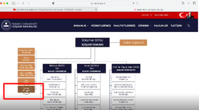 Özel'in açıklamasından sonra bakanlık sitesi o bölümü kapattı