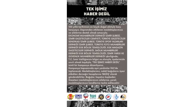 İzmirli Gazeteciler, “TEK İŞİMİZ HABER DEĞİL” dedi