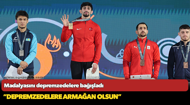 Madalyasını depremzedelere bağışladı