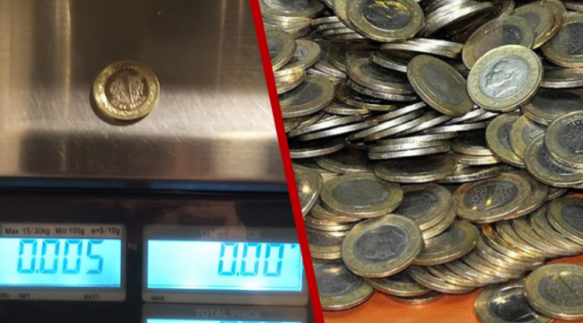 Değeri düşen 1 TL'nin gramajı da düştü