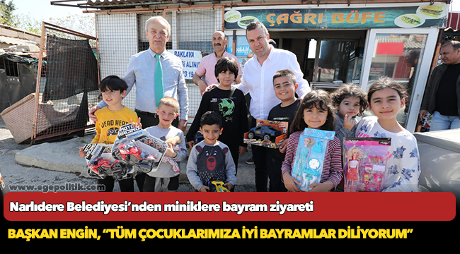 Narlıdere Belediyesi’nden miniklere bayram ziyareti