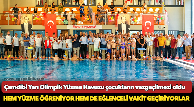 Çamdibi Yarı Olimpik Yüzme Havuzu çocukların vazgeçilmezi oldu