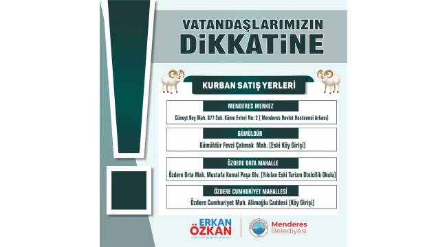 Menderes’te Kurban Yerleri Hazır