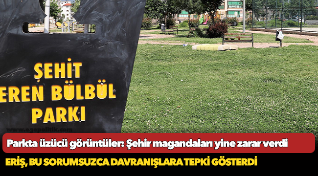 Parkta üzücü görüntüler: Şehir magandaları yine zarar verdi