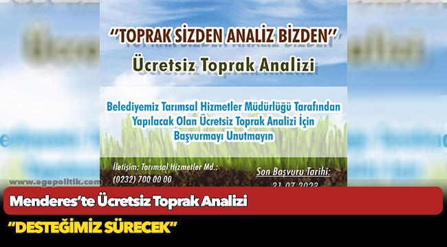 Menderes’te Ücretsiz Toprak Analizi