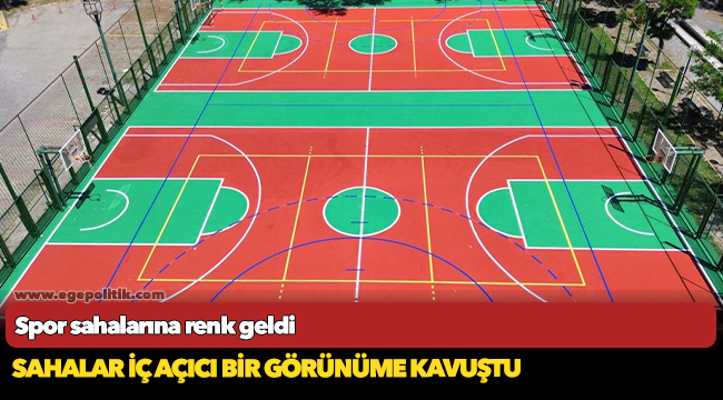 Spor sahalarına renk geldi