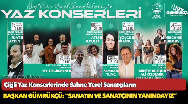 Çiğli Yaz Konserlerinde Sahne Yerel Sanatçıların