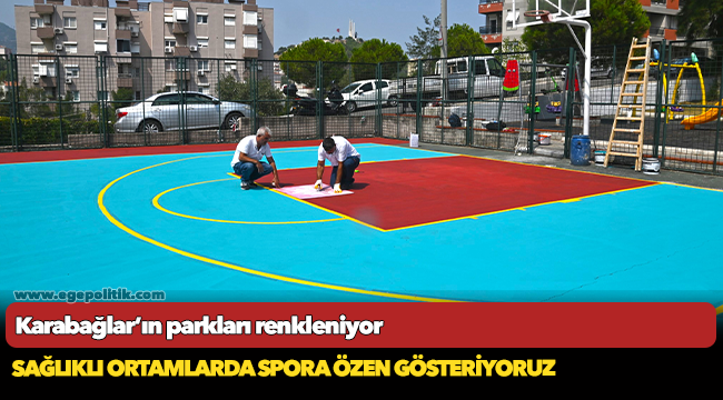 Karabağlar’ın parkları renkleniyor