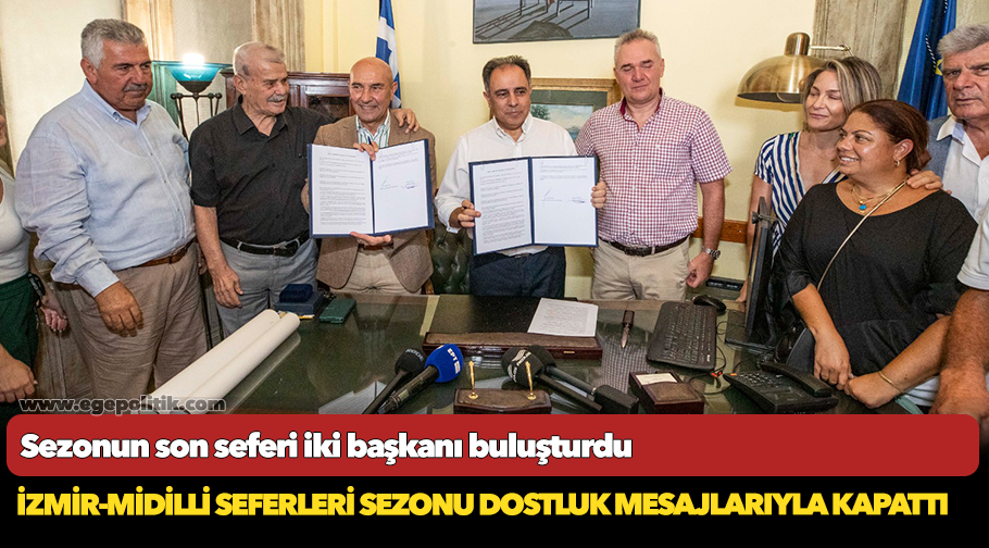 İzmir-Midilli seferleri sezonu dostluk mesajlarıyla kapattı