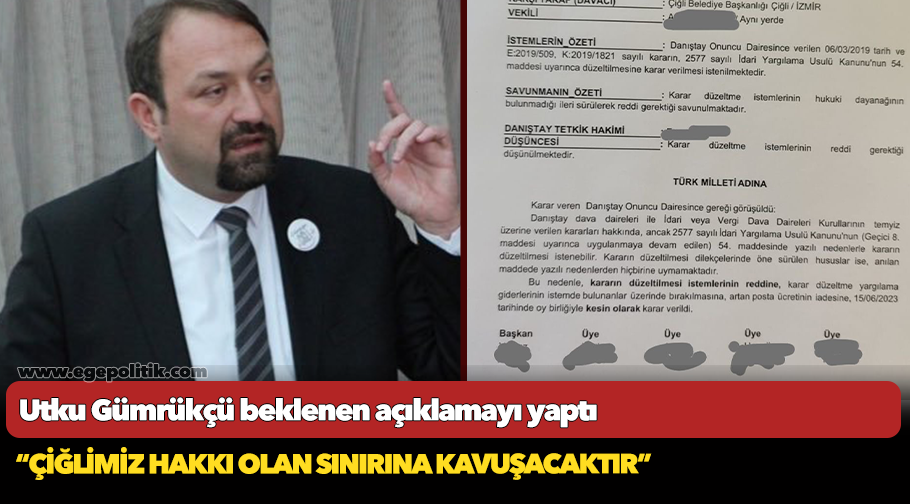 Utku Gümrükçü beklenen açıklamayı yaptı