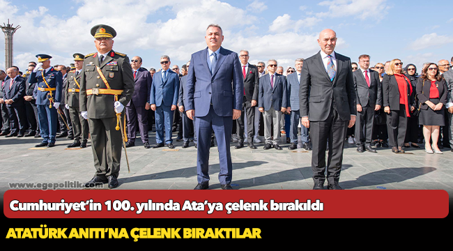 Cumhuriyet’in 100. yılında Ata’ya çelenk bırakıldı