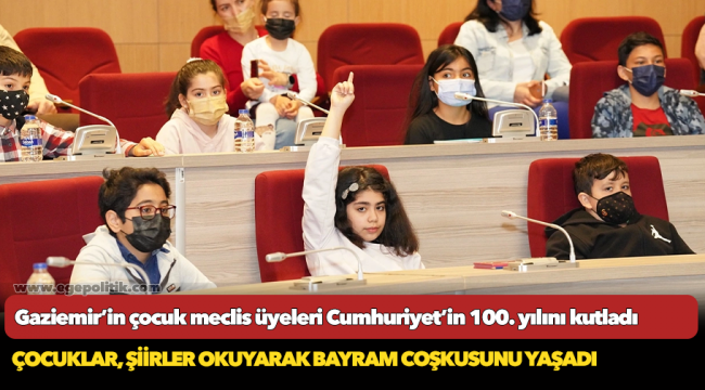 Gaziemir’in çocuk meclis üyeleri Cumhuriyet’in 100. yılını kutladı