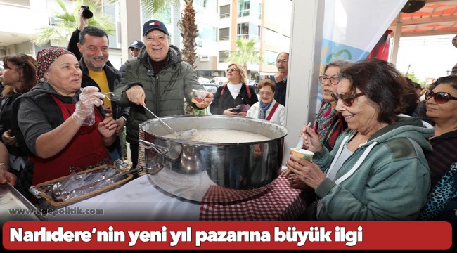Narlıdere’nin yeni yıl pazarına büyük ilgi