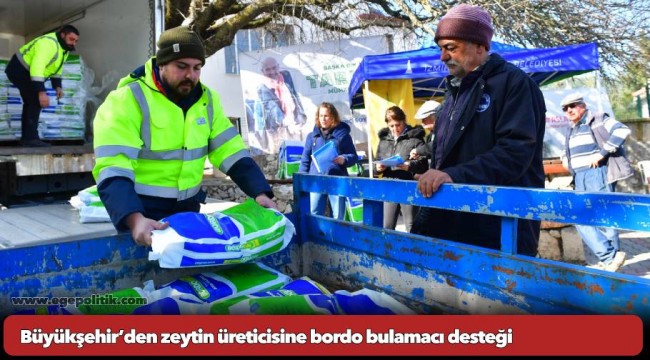 Büyükşehir’den zeytin üreticisine bordo bulamacı desteği