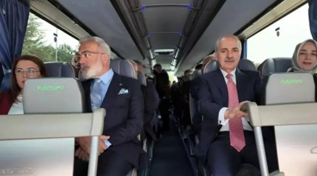 &quot;Kamuda tasarruf&quot; başlatılacağı açıklanmıştı: Vekiller ve kabine üyeleri törene otobüsle gitti