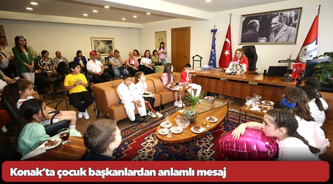 Konak’ta çocuk başkanlardan anlamlı mesaj
