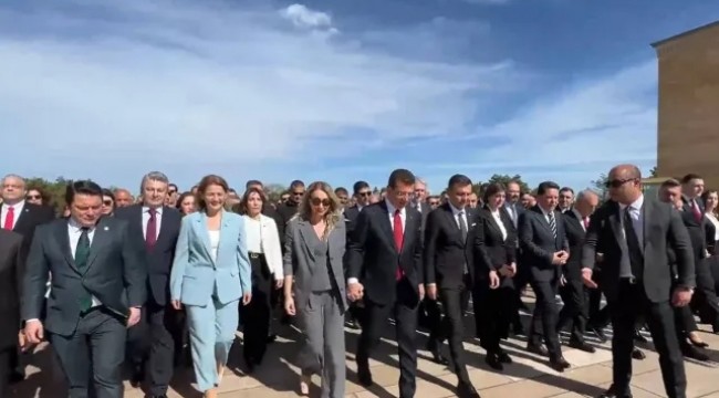 Seçim sonrası Anıtkabir&#039;e ziyaret: İmamoğlu&#039;nun Aslanlı Yol&#039;da konuşma yapması engellendi