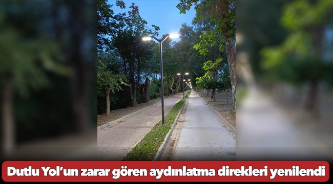 Dutlu Yol’un zarar gören aydınlatma direkleri yenilendi