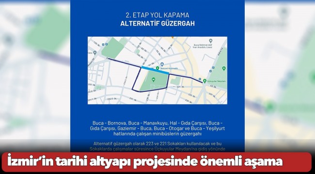 İzmir’in tarihi altyapı projesinde önemli aşama