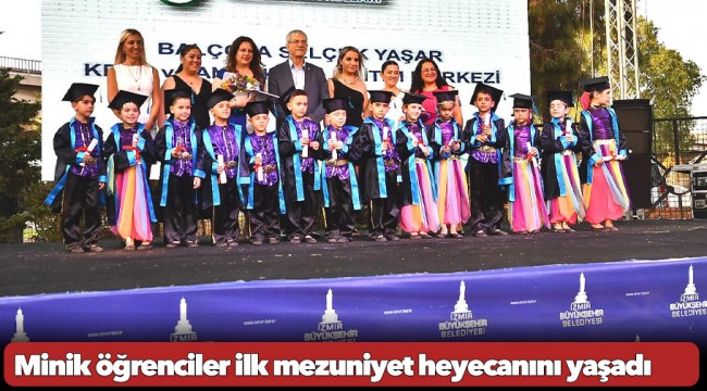 Minik öğrenciler ilk mezuniyet heyecanını yaşadı