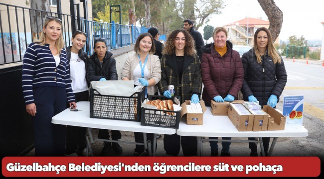 Güzelbahçe Belediyesi&#039;nden öğrencilere süt ve pohaça