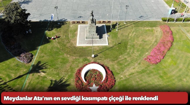 Meydanlar Ata’nın en sevdiği kasımpatı çiçeği ile renklendi
