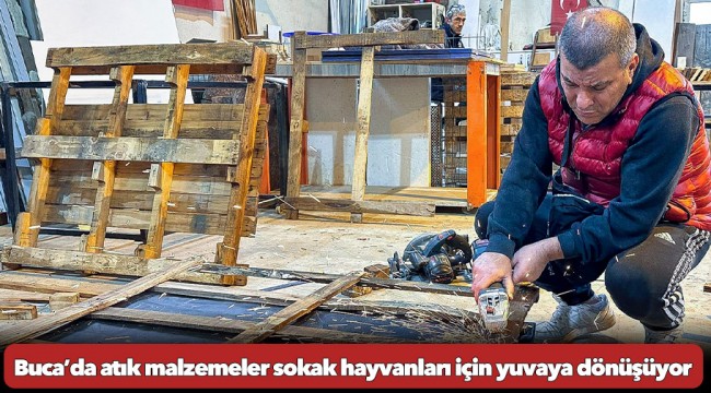 Buca’da atık malzemeler sokak hayvanları için yuvaya dönüşüyor