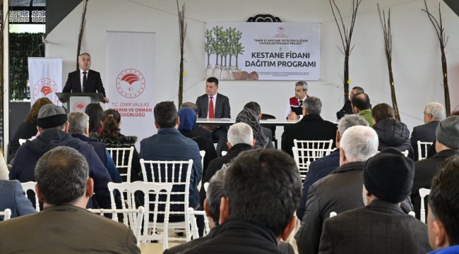 İzmirli Kestane Üreticilerine Kestane Gal Arısına dayanıklı 2 bin 620 fidan dağıtıldı