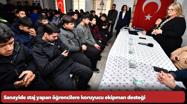 Sanayide staj yapan öğrencilere koruyucu ekipman desteği