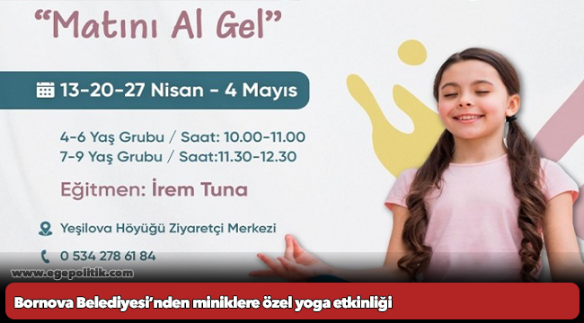 Bornova Belediyesi’nden miniklere özel yoga etkinliği