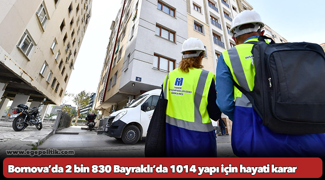 Bornova’da 2 bin 830 Bayraklı’da 1014 yapı için hayati karar