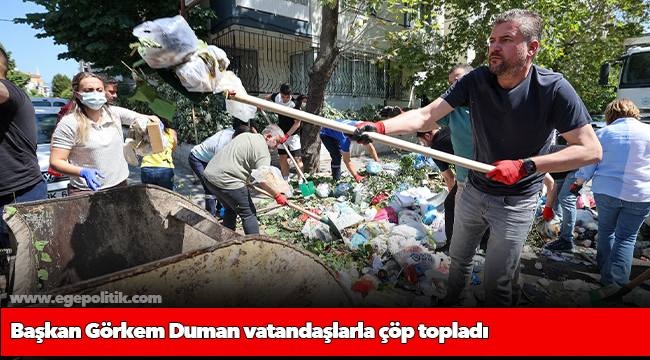 Başkan Görkem Duman vatandaşlarla çöp topladı
