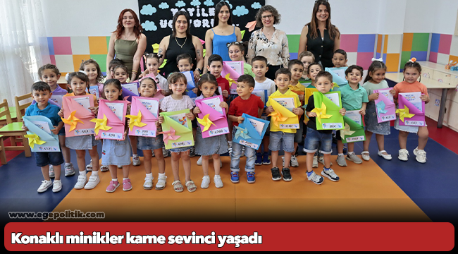 Konaklı minikler karne sevinci yaşadı