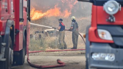 Bornova Gökdere’de yangınla mücadele sürüyor