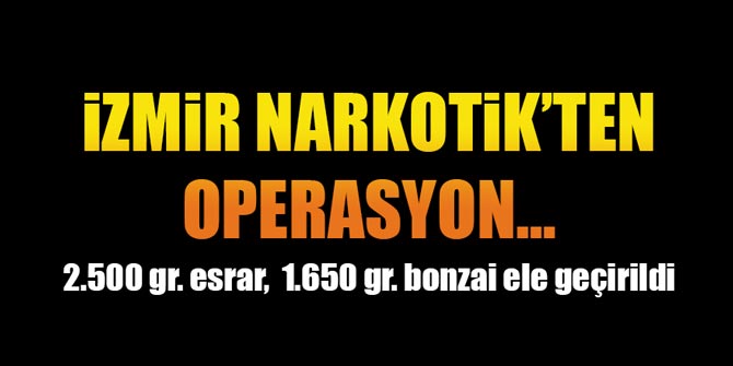 2.500 gr. esrar, 1.650 gr. bonzai ele geçirildi